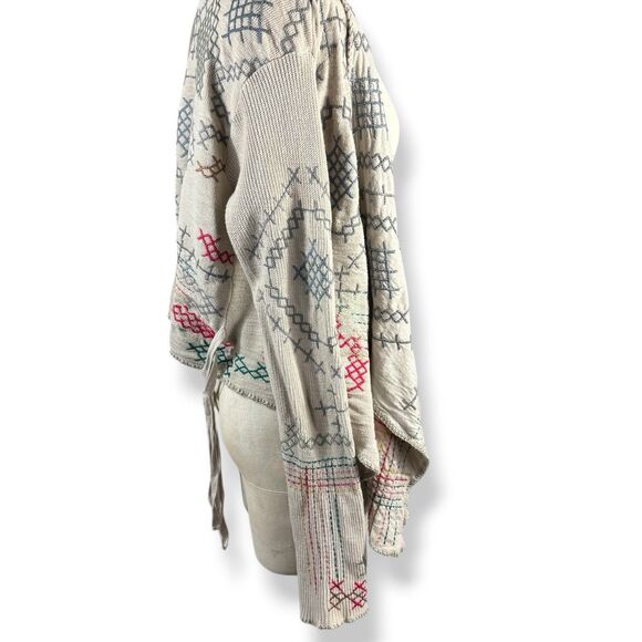 Johnny Was JWLA Biya Embroidered Cardigan Sweater Duster XS Tribal Boho Festival - Picture 5 of 9